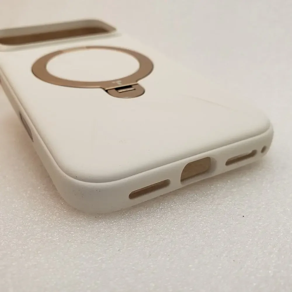 TORRAS Ostand Ring Magnetic Case with Stand for iPhone 17 Pro Max (White)